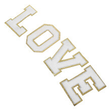 2Sets Gold Edge Alphabet Sew on Appliques for Jackets Hats Backpacks