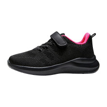 Scarpe da ginnastica traspiranti per bambini e bambine, scarpe da corsa leggere e comode – Rosa acceso, taglia 10–10.5