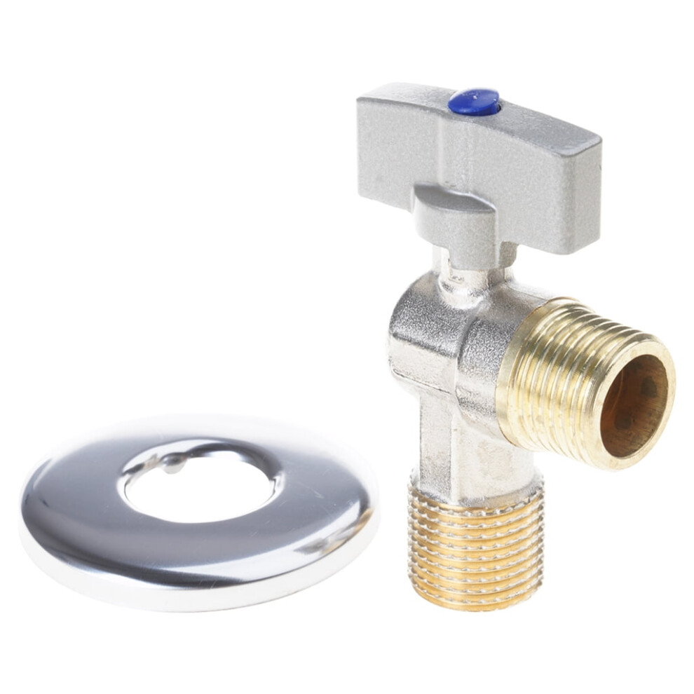 Brass Angle Stop Valves 1/2" Inlet Outlet Double Hot Cold Valves Simple Installation For Kitchen Bathroom Plumbing 9405492066854