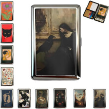 Vintage kovové puzdro na karty a hotovosť – RFID blokovanie, tenká peňaženka v štýle art deco s bezpečným zapínaním, kompatibilná s