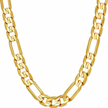 Řetízek Figaro s pozlaceným diamantovým brusem 7 mm