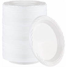 Assiettes jetables en plastique blanc de 18 cm (7 pouces), lot de 800