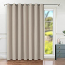 Rideau de porte coulissante 213 cm L x 254 cm l, rideau occultant thermique extra large et isolant pour patio/chambre, camel, 1 panneau