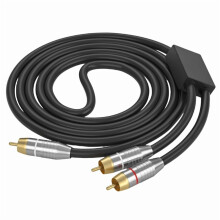 RCA audio cable splitter 1-to-2 gold-plated male-male