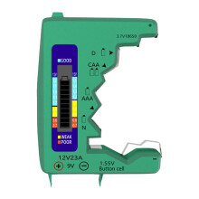Batterijmonitor met LCD-display, universele batterijtester voor knoopcelbatterijen (C, D, 9V, 1,5V).