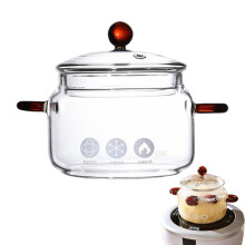 Casserole en verre à double anse 44 cl (15 oz) en verre borosilicate résistant à la chaleur.