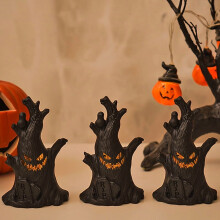 Halloweenske nočné svetlo na stromček – strašidelná interiérová dekorácia, jesenné viacvrstvové svetielka na stromček, kompatibilné s