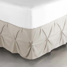 Linen Bed Skirt King Size, 14" Drop, Pinch Pleat, Hotel Quality, Premium Microfiber – Compatible with King Bed