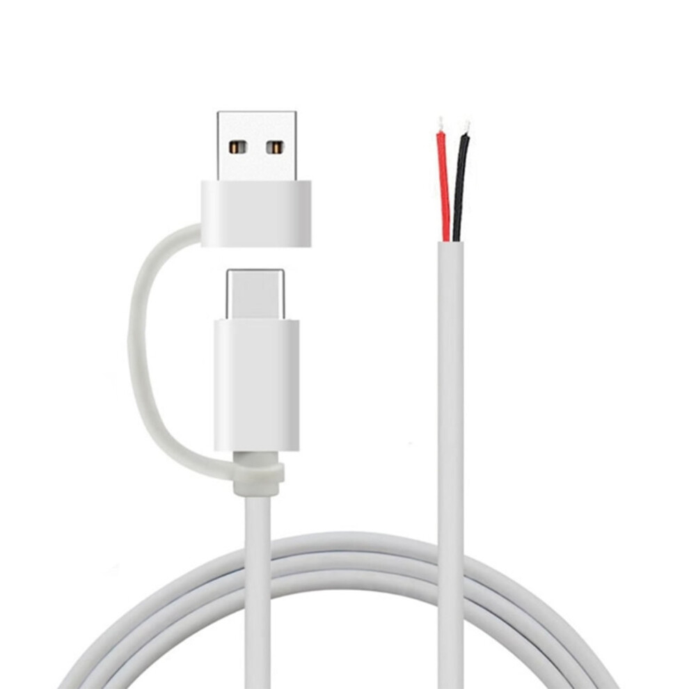 Usb C To 2Pin Bare Wire Open End Cable 5V/2A Usb Type C Male 2Pin Pigtail Power Wire Replacement Cable For Led Light 9071309948059