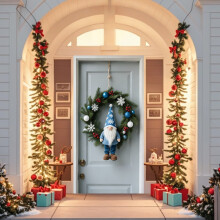Cortina de Papá Noel para puerta, 180x90cm, nailon, decoración navideña