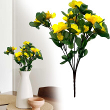 Flor artificial de camélia cáqui 13,38 polegadas (1 unidade)