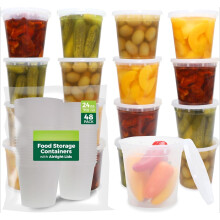 Lebensmittelaufbewahrungsbehälter aus BPA-freiem Kunststoff, 24 oz, 48 Stück