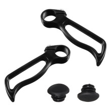 Capetele ghidonului de bicicletă din aluminiu, negre, 1 set