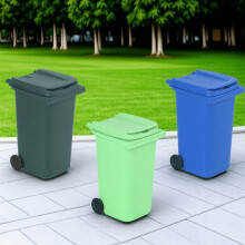 Lot de 3 poubelles de bureau de couleurs assorties, en plastique, pour salle d'étude ou bureau.