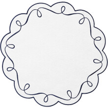 ABPETE Lot de 4 sets de table ronds brodés de rubans tourbillonnants, 38 cm (15 pouces), bord festonné, pour la décoration de table, cuisine et