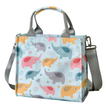 Bolsa de fraldas, bolsa transversal mini impermeável com estampa de elefante azul