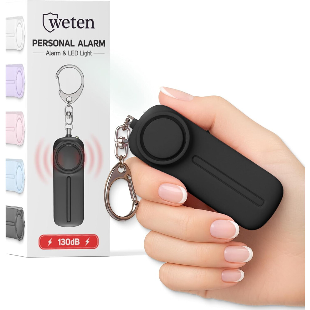 Personal Alarm Keychain Black 130 Db Led 908436147712