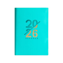 Agenda hebdomadaire 2026-2027 (25 juil. – 26 déc.), 14,7 x 21,6 cm, calendrier scolaire de 18 mois, onglets mensuels, couverture rigide en