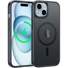 FU2054iPhone15Skal: Kompatibelt med iPhone14 och 13 | Magnetiskt frostat, tunt, stötsäkert skal | Fallskydd av militär kvalitet - Svart