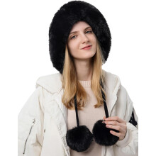 Dam Heltäckande Vintermössa Fleecefodrad Stickad Mössa Balaklavor Mask Set Dödskalle Halsduk med Pompom