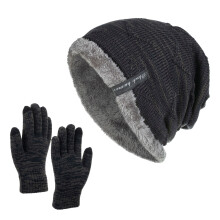 Set invernale caldo composto da cappello e guanti per uomo e donna, con protezione termica per le orecchie, lavorato a maglia per condizioni nevose,