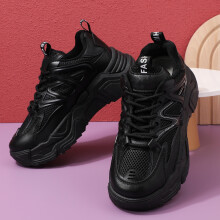 Womens Athletic Shoes Black Chunky Design All-Day Wear 1Pair