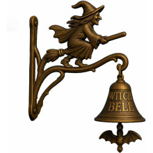 Sonnette de sorcière vintage pour décoration d'Halloween – Sonnettes de sorcière gothiques murales, cadeau de sorcellerie protecteur, compatible