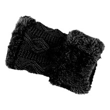 Guanti da donna a mezze dita in maglia con polsino in pile, compatibili con touchscreen per smartphone. Perfetti per scrivere, guidare e svolgere le