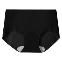 Slip da donna, slip a vita alta con cavallo allungato, taglie forti, controllo della pancia e comfort traspirante, intimo da donna, nero, L