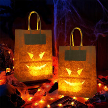 2 kpl Halloween-karkkipusseja, hehkuvia paperisia käsilaukkuja lapsille, karkki vai herkku, pieniä lahjapusseja, juhlakoristeita