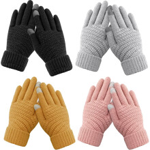 Dames winterhandschoenen - Warme, zachte touchscreen winterhandschoenen voor dames, gebreide handschoen met elastische manchet voor koud weer