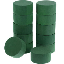 12 Pieces Round Floral Foam Wet Floral Foam Green Flower Foam DIY Flower Arrangement Kit (2.95 x 2.95 x 1.57 Inches)