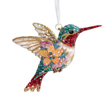 Ornement de Noël colibri, décoration d'oiseau suspendue en acrylique pour sapin, jardin, fête et cheminée – ColorfulB, compatible avec les
