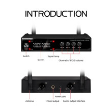 VM304 Audio 4-Channel Wireless Microphone System Handheld Mic 80M Range for Karaoke Speech Singing Portable Set US Plug