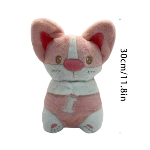 Peluche chat rose pastel et bleu 2