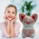 Peluche chat rose pastel et bleu 5