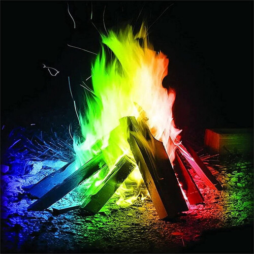 Πακέτα Χρωμάτων Φωτιάς Magical Flames 12 τεμάχια - Ζωντανή Φωτιά Πολύχρωμη για Ξύλα, 2