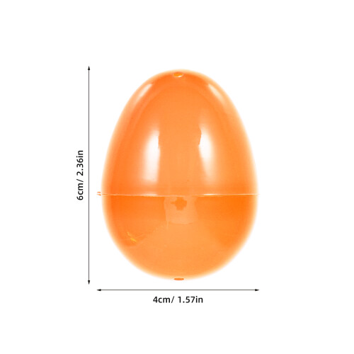 72Pcs Orange Plastic Easter Eggs Fillable Hollow Candy Holder for Kids 1