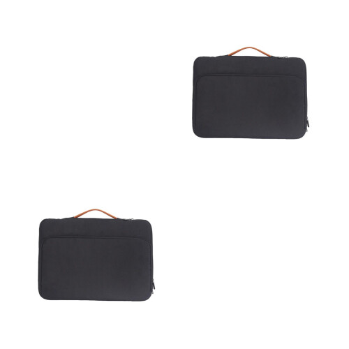 2Pcs Black Handheld Laptop Bag Business Briefcase Nylon 2