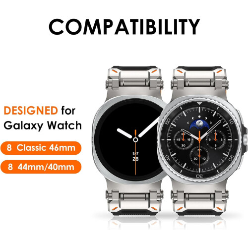Συμβατό με Samsung Galaxy Watch8Classic46mm/44mm/40mm – Ανθεκτικό στρατιωτικό αθλητικό λουράκι, 1