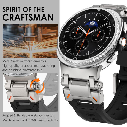 Συμβατό με Samsung Galaxy Watch8Classic46mm/44mm/40mm – Ανθεκτικό στρατιωτικό αθλητικό λουράκι, 2