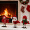 Red Cardinal Bird Figurines 3PCS Christmas Decor 3