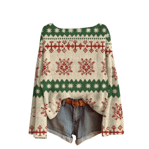 Oversize-Strickoberteil mit lässigen, langen Ärmeln 2