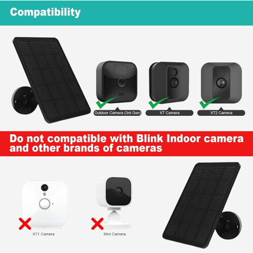 Ηλιακό πάνελ 4W συμβατό με κάμερες Blink Outdoor3, XT/XT2 – IP65 Αδιάβροχο, ρυθμιζόμενη βάση, 1