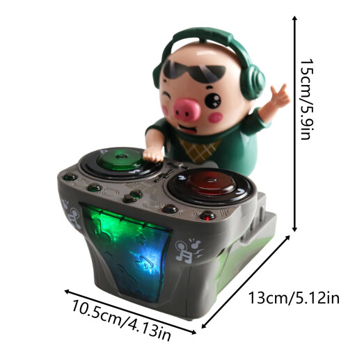DJ Pig - Αστείο Μουσικό Παιχνίδι, Ξυστό DJing Χορευτικό Γουρουνάκι με Δυναμική Μουσική 2