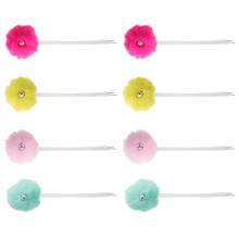 4 Pairs Roller Skates Fluffy Balls With Jingle Bell Laces