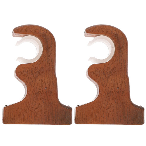 2Pcs Resin Curtain Pole Bracket Set Chocolate for Window Curtain Rods