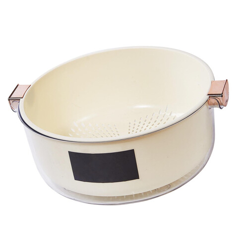 2-in-1 Fruit & Vegetable Kitchen Colander Set, Large Plastic, Double Layer