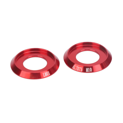 Aluminium Alloy Hub Nuts M10xP1.0 Red