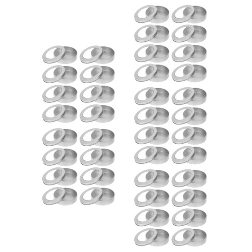 50Pcs Compact Silver Tinplate Round Can Candy Cookie Storage Box 2